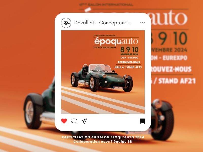 Création de visuels événementiels pour Instagram – Époqu’Auto avec voiture verte