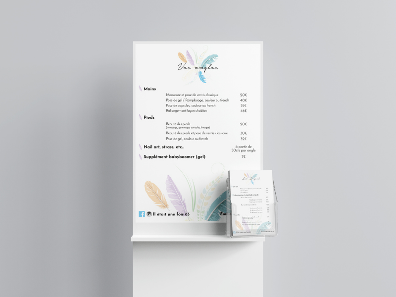 création de logo et flyer au format A5 et A3 pour un institut de beauté à Nice.